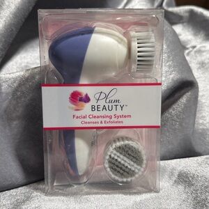 Plum Beauty Facial Cleansing System 2 Brush Heads Cleanse Face Exfoliate Unclog